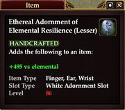 Ethereal Adornment of Elemental Resilience (Lesser)
