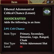 Ethereal Adornment of Critical Chance (Lesser)