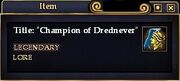 Title - Champion of Drednever