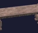A pristine embossed fir bench