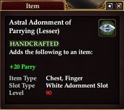 Astral Adornment of Parrying (Lesser)