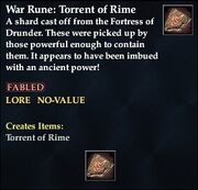 War Rune- Torrent of Rime