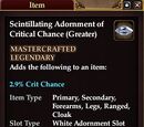Scintillating Adornment of Critical Chance (Greater)