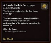 A Dwarf's Guide to Surviving a Minotaur Attack.