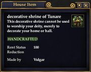 Decorative shrine of tunare
