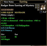 Badger Bone Earring of Mystery