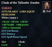 Cloak of the Tallonite Amahn