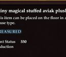 A tiny magical stuffed aviak plushie
