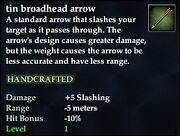 Tin broadhead arrow