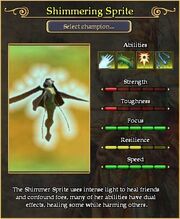 Shimmering Sprite arena stats