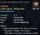 A crate containing Vox's head