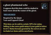 A ghost phantasmal echo