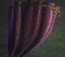 Flowered Purple Velvet Curtain, Left