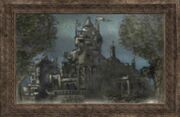 An Oil Painting of a Castle Placed
