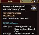 Ethereal Adornment of Critical Chance (Greater)