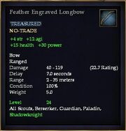 Feather Engraved Longbow