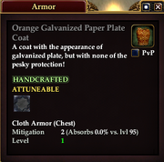 Orange Galvanized Paper Plate Coat