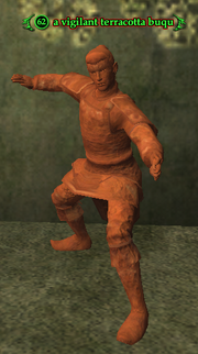 A vigilant terracotta buqu