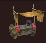 Shaded draconic table and vase set, version 2