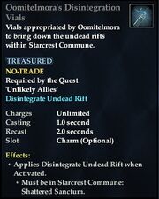 Oomitelmora's Disintegration Vials