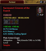 Sacrosanct Greaves of the Exarch