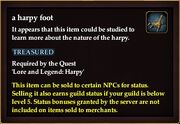 A harpy foot