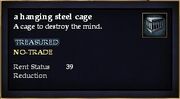 A hanging steel cage