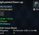 Sigil-painted linen cap
