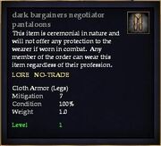 Dark bargainers negotiator pantaloons