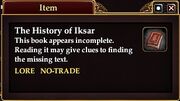 The History of Iksar (Quest Starter)
