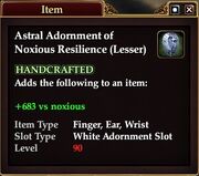 Astral Adornment of Noxious Resilience (Lesser)