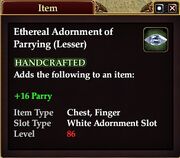 Ethereal Adornment of Parrying (Lesser)