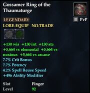 Gossamer Ring of the Thaumaturge