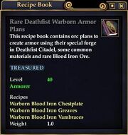 Rare Deathfist Warborn Armor Plans