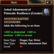 Astral Adornment of Prismatic Resilience (Greater)