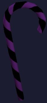 Decorative Purple and Black Striped Cane (Visible)