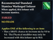 Reconstructed Standard Stamina Warforged Infuser