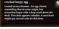 Cracked harpy egg
