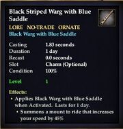 Black Striped Warg with Blue Saddle
