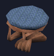 Padded mahogany stool (Visible)
