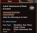 Astral Adornment of Haste (Greater)