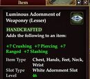 Luminous Adornment of Weaponry (Lesser)