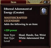 Ethereal Adornment of Energy (Greater)