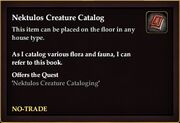 Nektulos Creature Catalog
