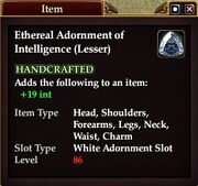 Ethereal Adornment of Intelligence (Lesser)