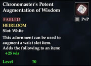 Chronomaster's Potent Augmentation of Wisdom