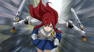 Erza displaying her swordplay.gif