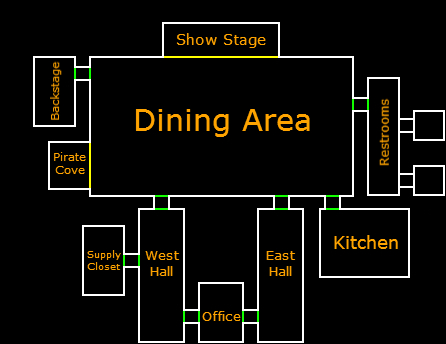 Imagen - FNaF 1 - Mapa con nombres.jpg | Wiki Freddy Fazbear's Pizza