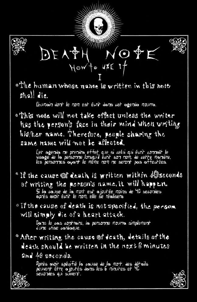 Guide d'utilisation du Death Note | Wiki Death Note | Fandom powered by
