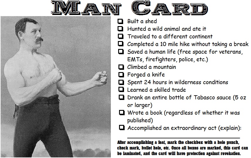 Man Card Manly Wiki Fandom powered by Wikia